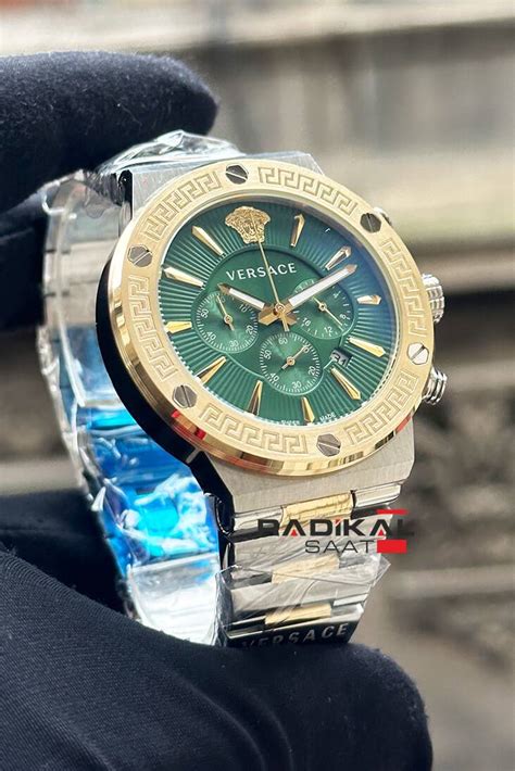 versace saat erkek gold|Versace greca gold band.